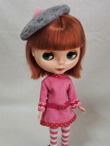 Doll Dressingハンドメイド ネオブライス サイズお洋服セット人形アウトフィット衣装/ドレス/ワンピース/ピンク/帽子/靴下/ドール服/レトロ