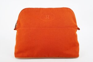 【超美品】HERMES エルメス ボリードポーチ30 キャンバス オレンジ系 ブランド 小物入れ【RF12】