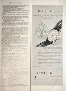 稀少・時計広告！1955年オメガ 時計広告/Omega Seamaster/Automatic Watch/W