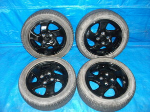 ダイハツ 165/55R14 14×4.5J PCD100 アルミホイール ブラック 塗装品 ハイゼット アトレー