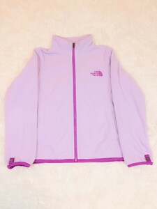 【訳あり 名前入り】 THE NORTH FACE ザ・ノースフェイス ジュニアサイズ XS フリースジャケット ピンク 紫 パープル アウトドア キャンプ