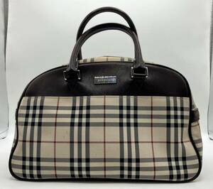 240527525004 BURBERRY バーバリー ハンドバッグ ノバチェック ミニボストンバッグ ベージュ レディース 現状品 中古