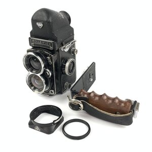 ROLLEI ローライ ROLLEIFLEX 二眼レフカメラ [レンズフード/プロテクター/グリップ]付き●ジャンク品