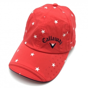 【新品】キャロウェイ ナイロンキャップ レッド×白 星柄 レディース FR ゴルフウェア Callaway