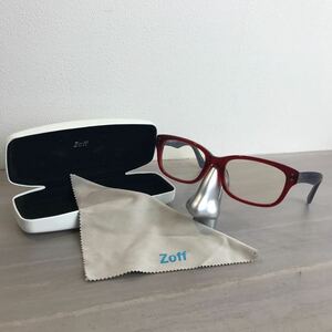 zoff 眼鏡 メガネ アイウェア レディース レッド系 フルリムフレーム 231218