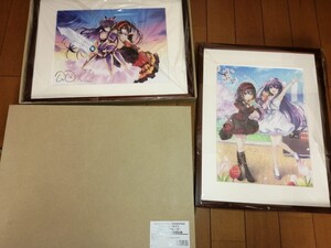 新品　デートアライブ　キャラファイングラフ 複製原画 複製サイン入り　つなこ　橘公司　時崎狂三　十香　2種セット　