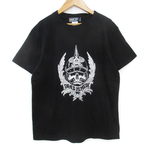 未使用品 インク ink MAGICAL DESIGN Tシャツ カットソー 半袖 クルーネック プリント M 黒 白 ブラック ホワイト /FF19 メンズ