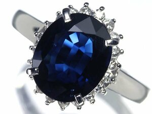 MR12081SS【1円～】新品仕上【RK宝石】《Sapphire》ジュエリーマキ 極上サファイア 特大3.46ct 極上ダイヤモンド Pt850 高級リング ダイヤ