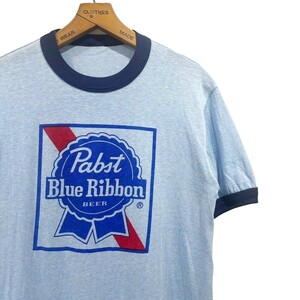 70s 80s ビンテージ パブスト ブルーリボン Tシャツ DEAD STOCK デッドストック 70 80年代 企業 ビール物 Pabst Blue Ribbon PBR バイカー