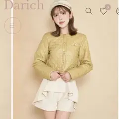 新品タグ付 ダーリッチDarich ノーカラージャケット フェイクレザー 千鳥