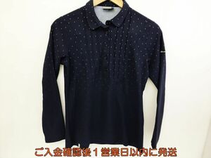 【1円】ゴルフ アディダス adipure adidas 長袖ポロシャツ ネイビー系 柄あり Mサイズ ゴルフウェア 服 F10-304kk/F3