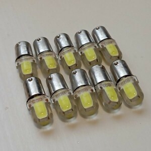 国内未入荷 特注品 超爆光COB 24V専用設計！10個 角マーカー用 BA9S LED 電球 ホワイト 白 デコトラ サイドマーカー レトロ 大型車トラック