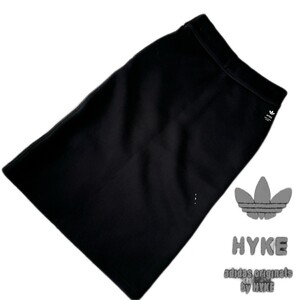 HYKE × adidas originals ハイク　アディダスオリジナルズ　　スエット タイトスカート　ブラック　S　★1000