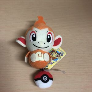 希少ポケットモンスターダイヤモンド&パール　ゴムひも付き2連ぬいぐるみ【ヒコザル】未使用品