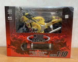 MOTO RACING R/C SUPER・1:10 SCALE・AGES 10+ AND UP イエロー黄色 バイク ラジコン 説明書あり 共箱入り 稼働未確認