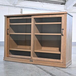 ジャーナルスタンダードファニチァー 9万「Elverson Glass Cabinet S」オーク材 ガラス キャビネット リビング journal standard Furniture