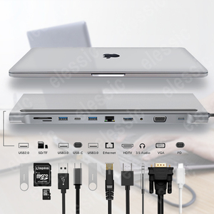 USB C ハブ 11-in-1 USB Type C Dock ドッキングステーション HDMI 5Gbps イーサネット オーディオジャック USB-A 3.0 