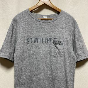 SHIPS 別注　ENTRY SG 染み込みプリント　ポケットTシャツ　杢グレー　M 半袖Tシャツ　コットン　シップス　エントリーSG 日本製