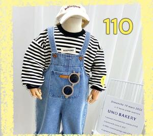 【新品】 キッズ デニム ベビー サロペット 子供服 オーバーオール 110