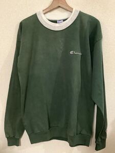 champion チャンピオン　USA製 レイヤード長袖カットソー　長袖Tシャツ　フェード　グリーン　ビンテージ　古着　L 80