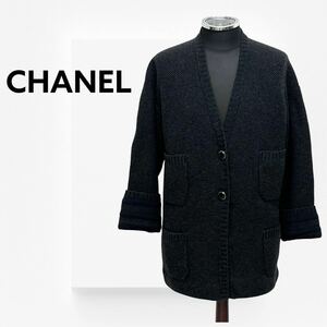 高級 CHANEL シャネル 07A P31727K00625 ロゴ入りボタン カシミヤ ニット カーディガン レディース