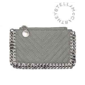 【1円/良品】ステラマッカートニー ファラベラ FALABELLA コインケース カードケース シェブロン 422364 グレー 財布 ウォレット 45140