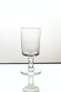 古い手吹きガラスのシンプルな筒型のビストログラス / 19世紀・フランス / アンティーク 古道具 ワイングラス L