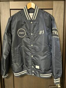 WTAPS TEAM JACKET NYLON ダブルタップス　チーム　ジャケット　スタジャン　ネイビー