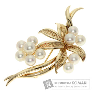 MIKIMOTO ミキモト アコヤパール 真珠 ブローチ K14イエローゴールド レディース 中古