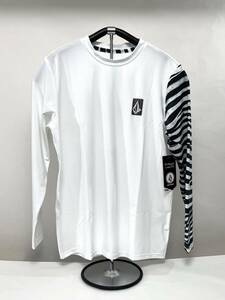 VOLCOM ボルコム A9312404WHT② メンズ Lサイズ 長袖ラッシュガード サーフTシャツ UVカット ホワイト色 ヴォルコム 新品 即決 送料無料