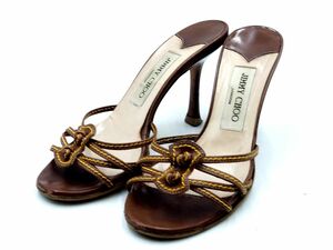 Jimmy Choo ジミーチュウ ミュール サンダル size35/茶 ■◆ ☆ eec0 レディース