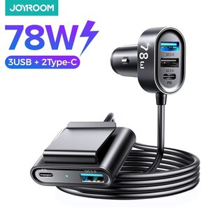 新商品 78ワット5イン1カーチャージャー 高速usb カー充電器pd 3.0 qc 4.0 3.0 pps 25ワットタイプc マルチ車の充電アダプタ1.5mケーブル