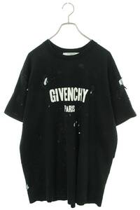 ジバンシィ GIVENCHY 17F 7333 651 サイズ:S デストロイ加工ロゴプリントTシャツ 中古 SB01