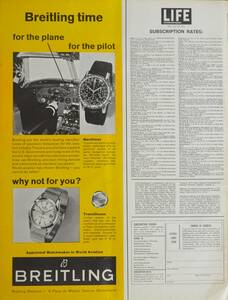 稀少！1962年ブライトリング 時計広告/Breitling Navitimer/Watch/パイロット/W