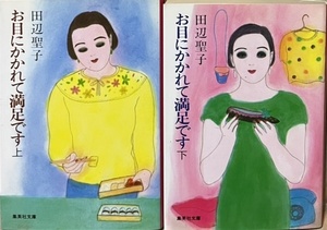 即決！田辺聖子『お目にかかれて満足です』上下巻　神戸山手の異人館に住む主婦・るみ子が手作り小物&手編みニットの店を開いて…