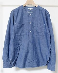 Engineered Garments エンジニアードガーメンツ Irving Shirt Dungaree Cloth ノーカラー プルオーバー シャツ S