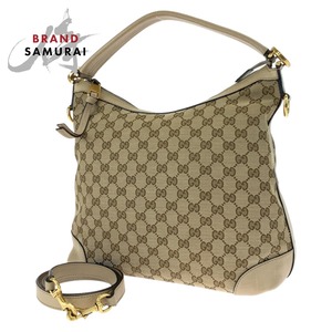 GUCCI グッチ ベージュ GGキャンバス レザー 326514 ショルダーバッグ ハンドバッグ 2way レディース 405808