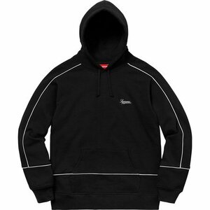 Supreme 18SS Week8 Piping Hooded Sweatshirt Black Small 国内正規品 新品未使用 納品書,半タグ付 シュプリーム パーカー 黒 Sサイズ