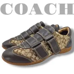 COACH コーチ　スニーカー　シグネチャー　キャンバス　レザー　0381