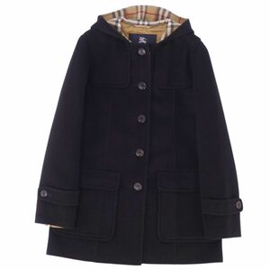 美品 バーバリー ロンドン BURBERRY LONDON コート フーディー 裏チェック ウール カシミヤ アウター レディース 38 cf02me-rm05f08744