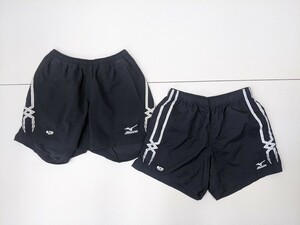 7．ミズノ MCライン 2点 セット MIZUNO JTTA ウーブン素材 ショートパンツ ハーフパンツ トレーニングウェア メンズO 黒白系x509