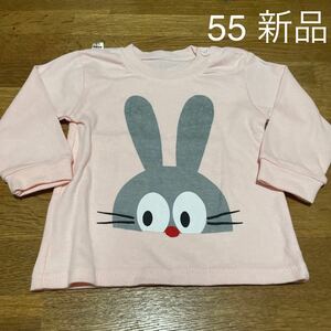 長袖 ベビー キッズ Tシャツ 50~60 プリント ピンク 新品未使用美品 赤ちゃん