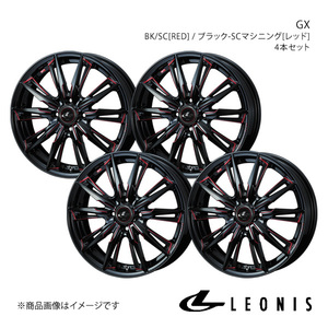 LEONIS/GX スイフト ZC72S/ZD72S アルミホイール4本セット【17×6.5J4-100 INSET42 BK/SC[RED]】0039348×4