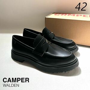 新品 カンペール CAMPER ウォールデン WALDEN ローファー レザー シューズ42 黒 メンズ 27㎝ 黒 ブラック 送料無料 