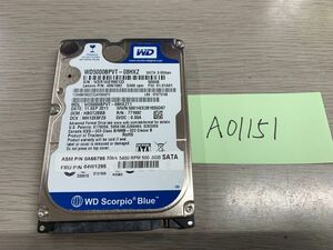 送料無料 WesternDigital WDC WD5000BPVT HDD 2.5インチ SATA HDD500GB 使用時間9696H★A01151