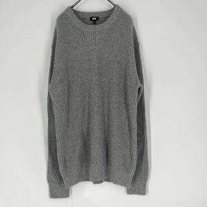 L UNIQLO ユニクロ ニット セーター グレー 長袖 リユース ultramto sw0560