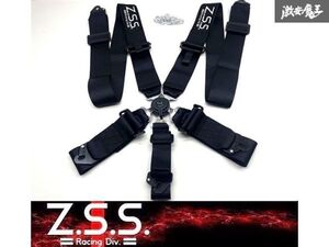 ☆Z.S.S. 5点式 ブラック レーシングハーネス シートベルト 3インチ Racing Harness 汎用 黒 カムロック シルビア RX-7 新品! ZSS -71