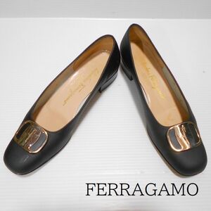 768555 Ferragamo フェラガモ 黒 パンプス 6