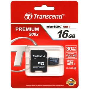 microSDHCカード【16GB】CLASS10 トランセンド PREMIUM 200x TS16GUSDHC10 UHS-I【即決】Transcend マイクロSDHC★0760557817888 新品