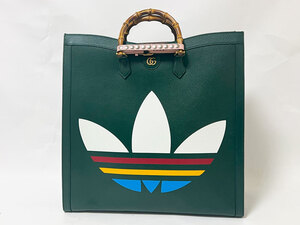 GUCCI adidas グッチ アディダス ダイアナ ラージ トートバッグ ショルダーバッグ バンブー グリーン 719289 レア品 未使用品